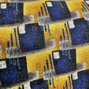 J. Z.‎ Richards Nordstrom Blue Gold Geometric 100% Silk Tie USA